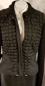 Womens Puffy Sweater Jacket Black Medium